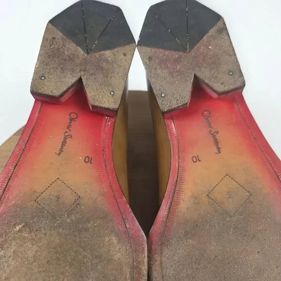 Oliver Sweeney Dagher Shoes‎ Mens 10 Slip On Square Toe Leather Loafers Italy